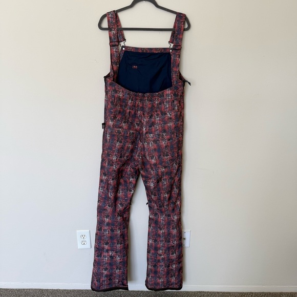 Burton Red and Black Plaid Snow Bib Overalls - Picture 4 of 7